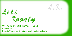 lili kovaly business card